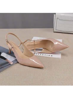 Patent Leather Pointed Toe Sandals