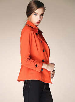 Double-breasted Short Slim Trench Coat