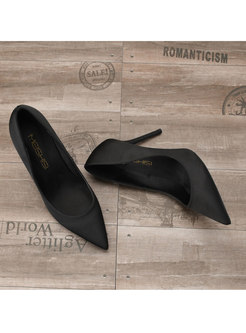 Satin Pointed Toe Low-fronted Pumps