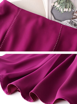 Lantern Sleeve Notched Office Peplum Skirt Suits