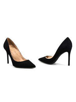 Pointed Toe Plush Low-fronted Pumps