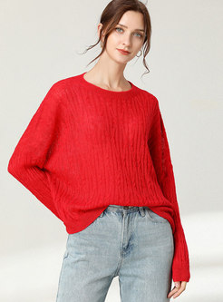 Plus Size Crew Neck Pullover Sweater