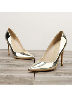 Pointed Toe Patent Leather Low-fronted Pumps