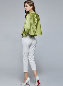 Lace Patchwork Cape Long Sleeve Slim Pant Suits