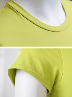 Solid Color Backless Tight Sport Tracksuit