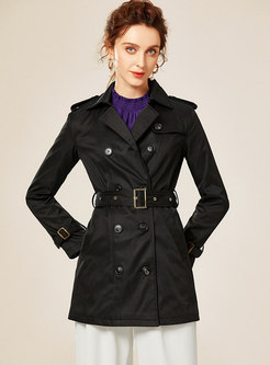 Double-breasted Lapel Slim Trench Coat