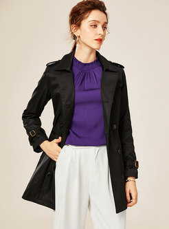 Double-breasted Lapel Slim Trench Coat