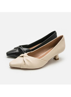Pointed Toe Bowknot Low-fronted Pumps