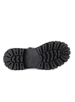 Black Rounded Toe Platform Short Boots