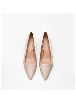 Pointed Toe Chunky Heel Low-fronted Heels