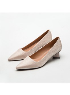 Pointed Toe Chunky Heel Low-fronted Heels