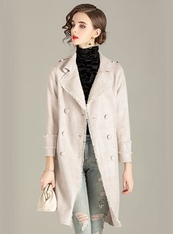 Tweed Patchwork Fringed A Line Trench Coat