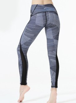 Color Block Mesh Quick-drying Yoga Pants