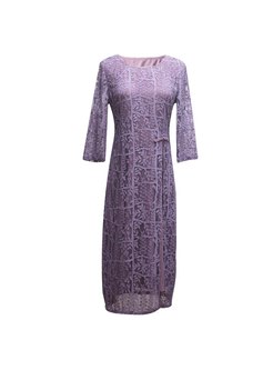 3/4 Sleeve Lace A Line Knee-length Dress