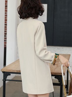 Notched Long Sleeve One Buttoned Blazer