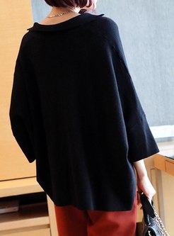 Long Sleeve Solid Color Loose Cardigan