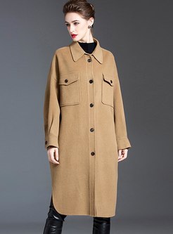 Asymmetric Cocoon Cashmere Loose Overcoat