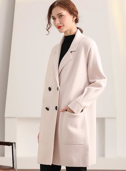 Lapel Long Sleeve Double-breasted Peacoat