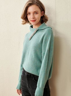 Pullover Color-blocked Long Sleeve Sweater