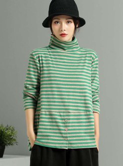 Striped Pullover Plus Size T-shirt