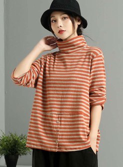 Striped Pullover Plus Size T-shirt