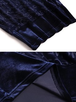 Letter Print Long Sleeve Velvet Pant Suits