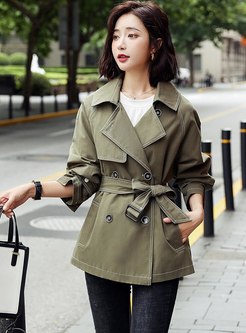 Lapel Double-breasted Loose Trench Coat