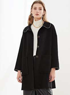 Turn Down Collar Single-breasted Wool Overcoat