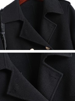 Long Sleeve Double-breasted Loose Peacoat