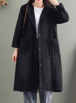 Plus Size Hooded Straight Trench Coat