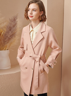 Double-breasted Long Sleeve Trench Coat