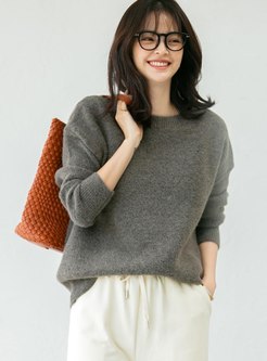 Crew Neck Pullover Loose Sweater