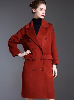 Lapel Double-breasted Shift Loose Peacoat