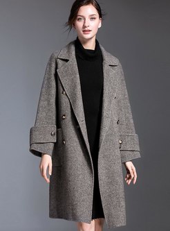 Lapel Double-breasted Straight Peacoat