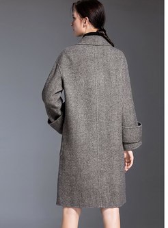 Lapel Double-breasted Straight Peacoat