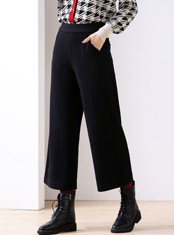 High Waisted Wide Leg Cropped Pants