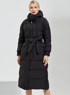 Hooded Removable Long Straight Puffer Coat