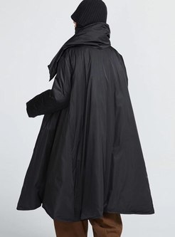 Black Oversize A Line Long Down Coat