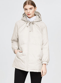 Plus Size Straight Hooded Down Coat