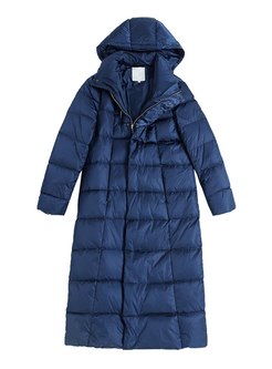 Removable Hooded Long Straight Down Coat