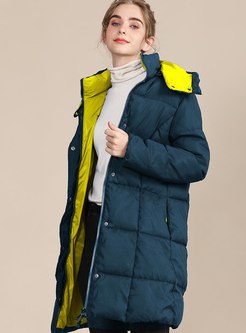 Removable Hooded Color-blocked Coat