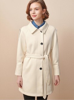 Turn Down Collar Single-breasted Overcoat