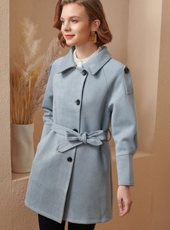 Turn Down Collar Single-breasted Overcoat