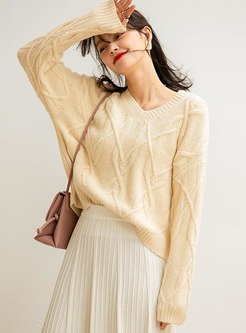 Long Sleeve Ribbed Loose Sweater
