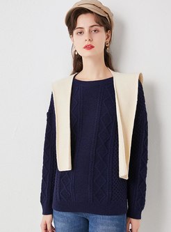 Color-blocked Patchwork Loose Sweater