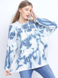 Plus Size Pullover Color-blocked Sweater