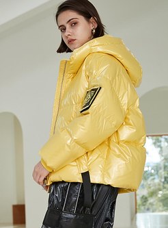 Hooded Shiny Short Puffer Jacket