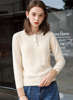 Color-blocked Pullover Slim Sweater