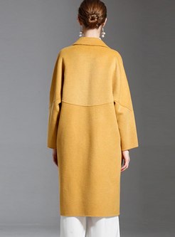 Color-blocked Straight Cashmere Overcoat