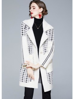 Color-blocked Lapel Single-breasted Overcoat